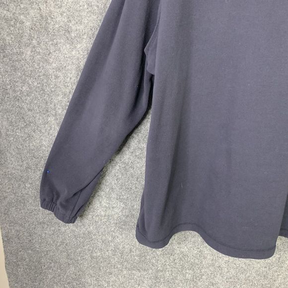Lands End Micro Fleece 1/4 Zip Top Men XL Mock Neck Navy Blue Elastic Cuffs - Picture 11 of 11